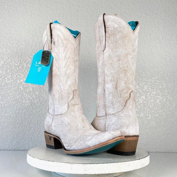 Lane LEXINGTON Cowgirl Western Boots 8.5 Ceramic Crackle: Bridal Snip Toe Boots - Picture 1 of 13